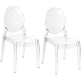 Beliani Esszimmerstuhl 2er Set Transparent