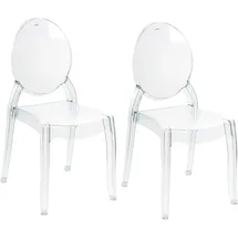 Beliani Esszimmerstuhl 2er Set Transparent