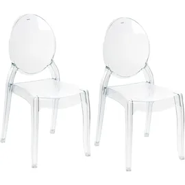 Beliani Esszimmerstuhl 2er Set Transparent