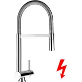 VIZIO Niederdruck Wasserhahn Vorfenster Küchenarmatur Umklappbar 6 CM mit 360° Schwenkbarem Auslauf Abnehmbare 2 Strahl Handbrause Verchromt