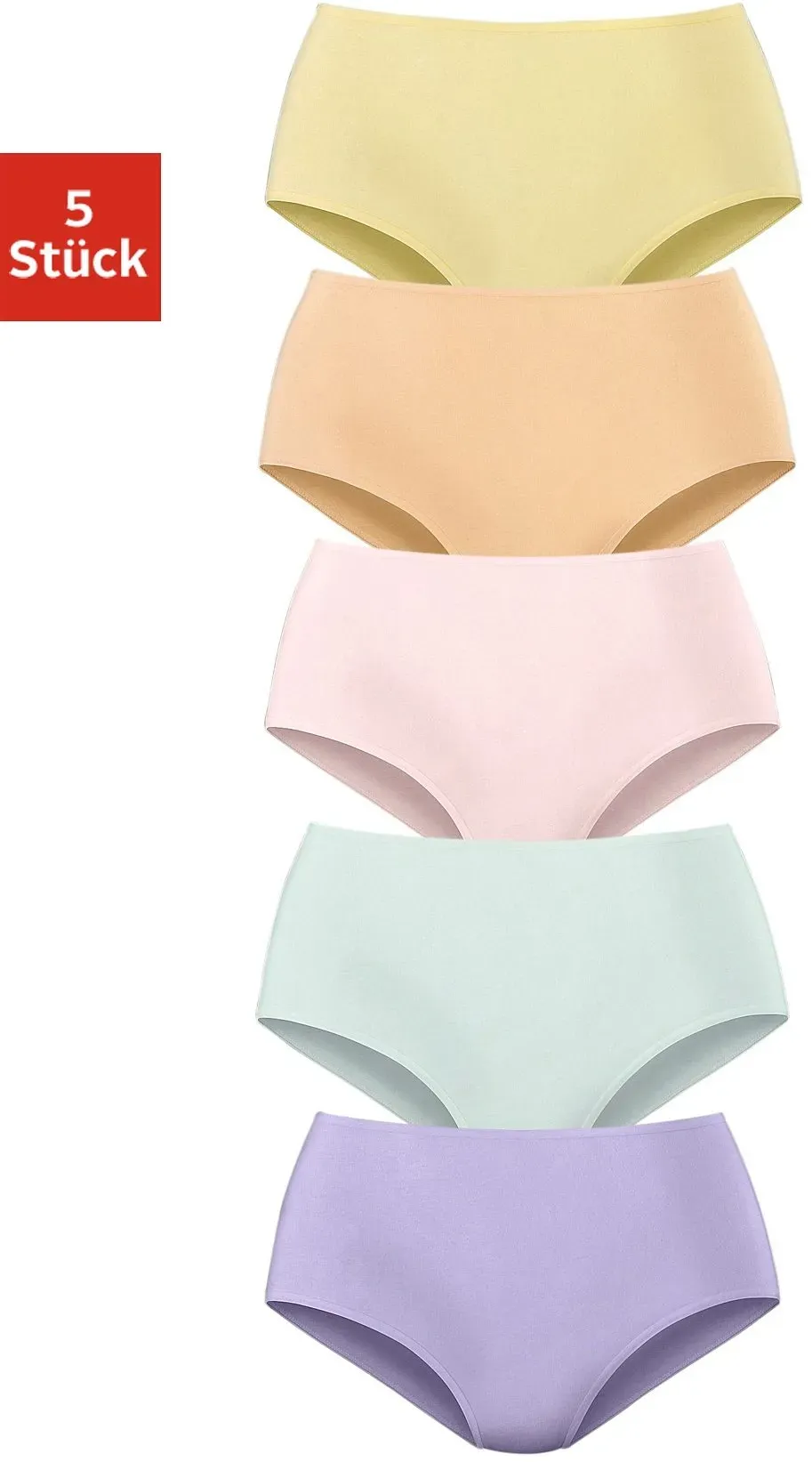 Taillenslip PETITE FLEUR, Damen, Gr. 44/46, bunt, Obermaterial: 95% Baumwolle, 5% Elasthan, unifarben, körpernah, Unterhosen Taillenslip, aus elastischer Baumwoll-Qualität