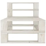vidaXL Outdoor-Mittelsofa Paletten Holz Weiß