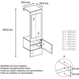 Vladon Garderobe Carlton Fjord Grün