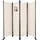 VOUNOT Vounot® Paravent Raumteiler 4 Teilig Freistehend Stoff Trennwand 228 x 30 x 164 cm Beige