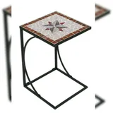 Proloisirs Gravidus Beistelltisch AMARILLO Metall Mosaik Gartentisch Braun Grau