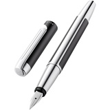 Pelikan Füllhalter Pura P40, Anthrazit, Feder EF (extra-fein), hochwertiger Patronenfüller im Geschenk-Etui, 822596