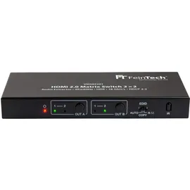 FeinTech VMS02201 HDMI 2.0 Matrix Switch 2x2 mit Audio Extractor 4K 60Hz HDR SPDIF