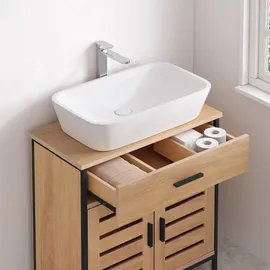 EUGAD Waschbeckenunterschrank 2 Türen 30 x 60 cm Beige