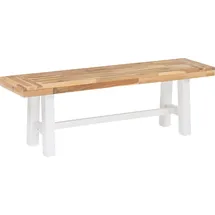 Beliani Gartenbank 140 x 45 x 0 cm Braun, Weiß