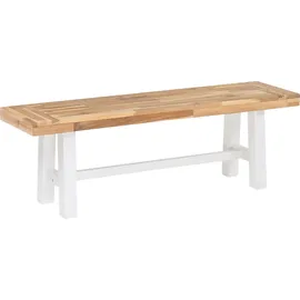 Beliani Gartenbank 140 x 45 x 0 cm Braun, Weiß