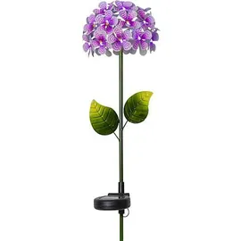 Star Trading LED-Solarstab"Hortensia" pink