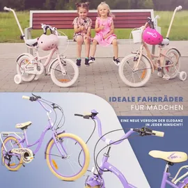 SUN BABY Mädchen fahrrad 20 Zoll mit SHIMANO 6-Gang Flower Bike lavendel - Violett