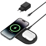 Belkin BoostCharge Pro Kabellose 2-in-1-Ladestation mit Qi2 (15W) schwarz