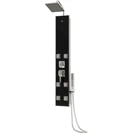 vidaXL Duschpaneel Glas 18x45,5x130 cm Schwarz