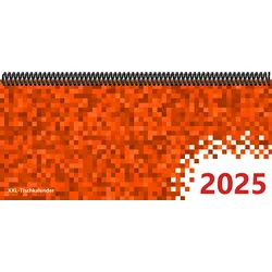 Tischkalender 2025 XXL I Pixel orange I 32,5 x 14,5 cm I Querformat