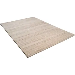 Wollteppich THEKO "Royal Berber Uni" Gr. 3, beige (natur grau), B:140cm H:18mm L:200cm, Schurwolle, Teppiche, Berber Optik, reine Wolle, ideal im Wohnzimmer & Schlafzimmer