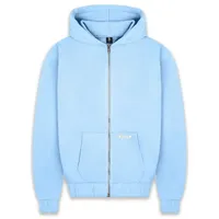 Bazix republiq Super Heavy Blank Zip-Hoodie in Blau, Größe