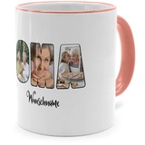 PhotoFancy® - Fototasse 'OMA' - Personalisierte Tasse mit eigenem Foto und Text selbst gestalten - Rosa