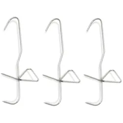 Fischhaken zum Räuchern - 3er Set Edelstahl - 20cm - Ein Widerhaken