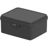 ACESOME Verschließbare Box, Abschließbare box/Box mit Zahlenschloss/Medikamentenschrank/Kiste mit Schloss/Sicherer Aufbewahrungsbox für Medikamente, Handy, Snacks (Schwarz, 26 × 21,6 × 12,6 cm)