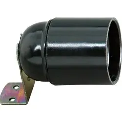 Kopp 214015085 Isolierstoff-Fassung, E27, mit Befestigungswinkel, Farbe: schwarz - 5 Stück