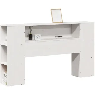 vidaXL Kopfteil mit Stauraum Weiß 140 cm Massivholz Kiefer