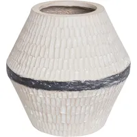 Beliani Blumenvase ARUNCUS Keramik 30 cm Beige