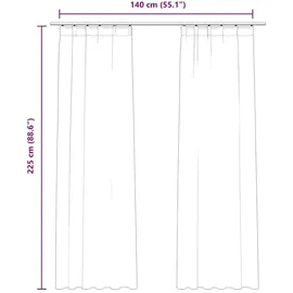 vidaXL Verdunkelungsvorhänge mit Haken 2 Stk. Samt Schwarz 140x225 cm