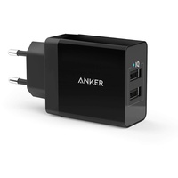 Anker 24W 2-Port USB Ladegerät mit PowerIQ Technologie für iPhone, iPad, Galaxy, Nexus, HTC, Motorola, LG und viele mehr (Schwarz)