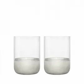 BLOMUS Windlicht Calma 2tlg. Stein, Marmor, Granit Grau Hellgrau