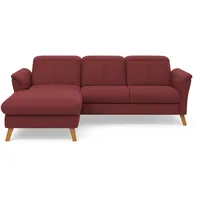 sit&more Ecksofa SIT & MORE "Romero L-Form", rot (bordeaux), B:245cm H:91cm T:178cm, 100% Polyester, Sofas, Ecksofa, wahlweise mit oder ohne Relax-Funktion, Bettfunktion, Bettkasten