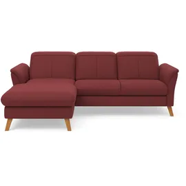 sit&more Ecksofa SIT & MORE "Romero L-Form", rot (bordeaux), B:245cm H:91cm T:178cm, 100% Polyester, Sofas, Ecksofa, wahlweise mit oder ohne Relax-Funktion, Bettfunktion, Bettkasten