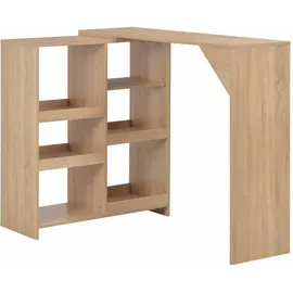 vidaXL Bartisch mit Beweglichem Regal 138 x 39 x 110 cm Eichenbraun