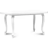 Konsimo Esstisch Esszimmertisch oval "ALTIS", Weiß, Furnier, Classic, 140-220x76,5x80 cm - Weiß