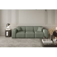 Sofa Designersofa CELES 3-Sitzer in Stoff Scala Olivgrün