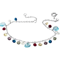 FIRETTI Armband "Schmuck Geschenk Silber 925 Armschmuck Armkette Herz", bunt (silberfarben, hellblau, bunt, türkis, kristallweiß, hellblau, rot, creme, violett, braun), Armbänder, Damen, 18cm, Silber 925 (Sterlingsilber), Armband, mit Zirkonia (synth.)