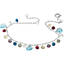 FIRETTI Armband "Schmuck Geschenk Silber 925 Armschmuck Armkette Herz", bunt (silberfarben, hellblau, bunt, türkis, kristallweiß, hellblau, rot, creme, violett, braun), Armbänder, Damen, 18cm, Silber 925 (Sterlingsilber), Armband, mit Zirkonia (synth.)