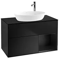 Villeroy & Boch Finion Waschtischunterschrank G902PDPD 100cm, Abdeckplatte black
