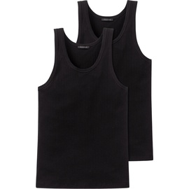 SCHIESSER Schiesser, Herren, 2 Pack) Unterhemd ohne Arm - Authentic 2erPack Gr. 6 (L, schwarz, 75518631-6