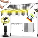 tillvex Klemmmarkise 400 cm grau/weiß