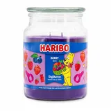 HARIBO Duftkerze im Glas mit Deckel | Berry Mix | Duftkerze Fruchtig | Kerzen lange Brenndauer (100h) | Lila Kerzen | Duftkerze Groß (510g)
