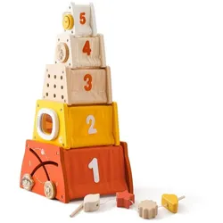 yozhiqu Lernspielzeug Montessori-Holzspielzeug für Babys (1-St), Raketenblöcke, 5-lagiges Stapel-Puzzlespiel