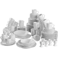 Tectake tectake® Kombiservice für 12 Personen, Porzellan, mit Glasur,