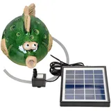 Storm's Gartenzaubereien Wasserspeier Fisch mit Solarpumpe H 15,5cm für Teiche- Miniteiche als Teichdeko für Balkon und Terrasse