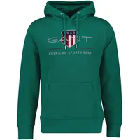 GANT Herren Hoodie - REGULAR ARCHIVE SHIELD HOODIE, Kapuzen-Sweatshirt, Logo Grün DEEP Forest Green, XXXL