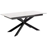 Irwine Esstisch 90x168/210cm inkl. 1 Zusatzplatte weiß. - Weiß