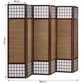 Homestyle4u Paravent Braun 264x175 | Gr.: onesize