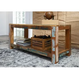 Massivmoebel24 Couchtisch Altholz Mehrfarbig Akazie 110 x 45 x 50 cm