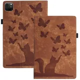 xinyunew Hülle für Amazon Fire HD 10" 2023 Tablet Folio Flip PU Leder Schutzhülle Amazon Fire HD 10" 2023 Tablet Stifthalter Stand Wallet Cover Case Tablet Hülle Fire HD 10" Tablet Braun