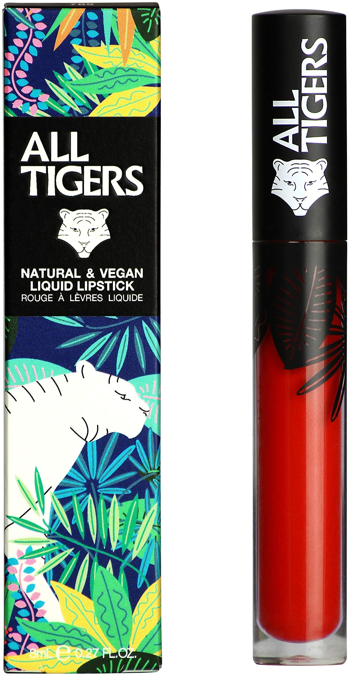 Liquid Lipstick - Matt, Vegan & Natürlich - Langer Halt - Farbe: Rot "Call Me Queen" 888 - Lippenstift ohne Bestandteile auf Erdölbasis - Bio-Inhaltsstoffe - ALL TIGERS